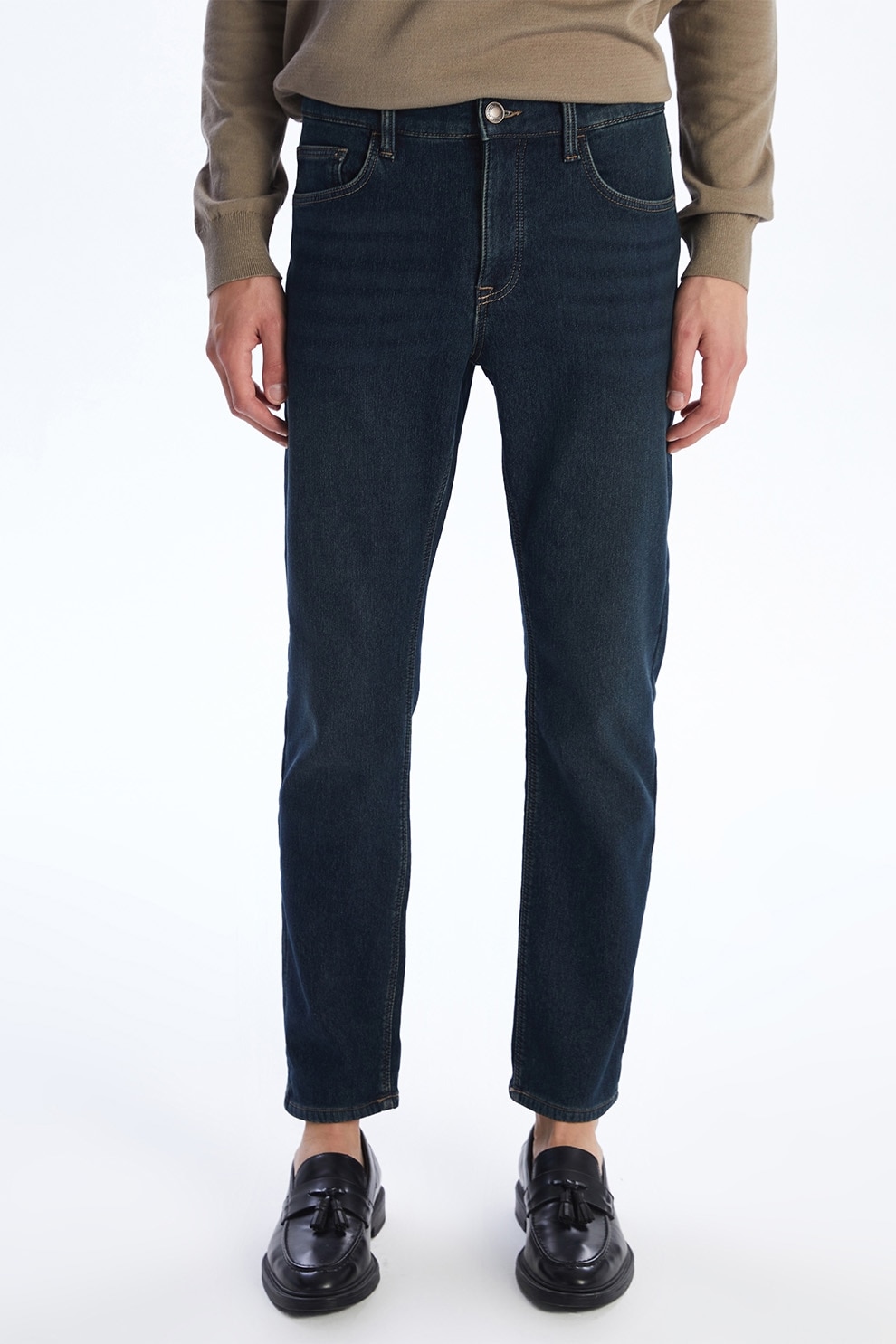 LC WAIKIKI, Blugi slim fit cu captuseala din fleece, Albastru prafuit, 32