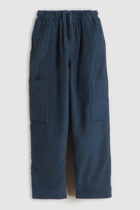 LC WAIKIKI, Pantaloni cu croiala ampla si talie elastica, Bleumarin