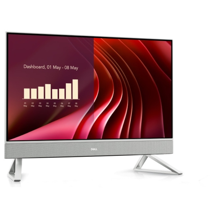 Настолен компютър Dell, Всичко в едно, 23.8 инча, FHD, 16GB RAM, процесор Intel Core i7, бял цвят