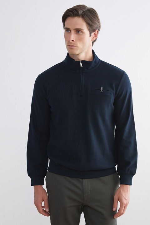 LC WAIKIKI, Bluza de trening cu fenta cu fermoar, Albastru ultramarin