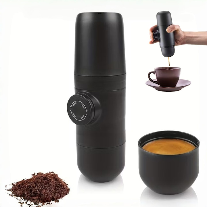 Ръчна преносима кафемашина за еспресо - без електричество, 245g, 100ml, компактна, идеална за пътуване/офис/къмпинг