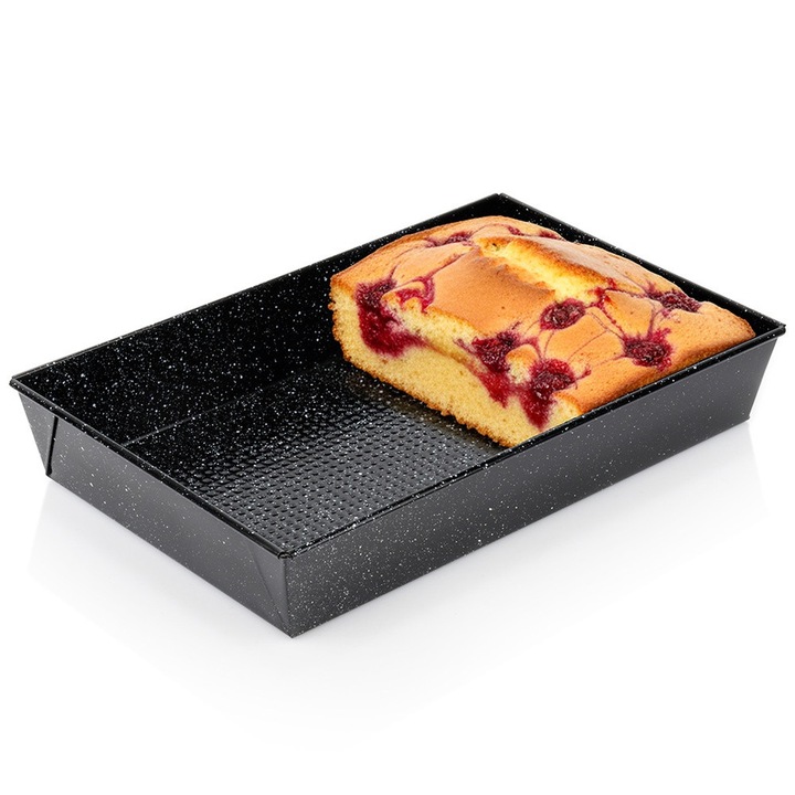 Tava de copt Artemis, granit, din otel carbon, cu strat antiaderent, 36x24x6 cm, Negru, 1 buc.