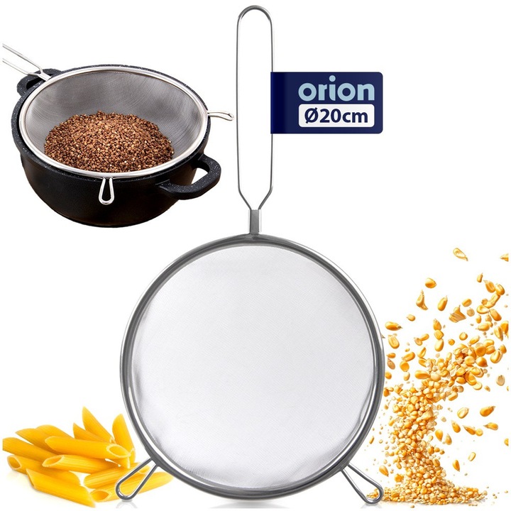 Sitko De Bucatarie, Orion, 35x20x6 cm, Fabricat Din Otel Inoxidabil, Potrivit Pentru Masina De Spalat Vase, Manere Practice, Utilizare Universala In Bucatarie, Argintiu