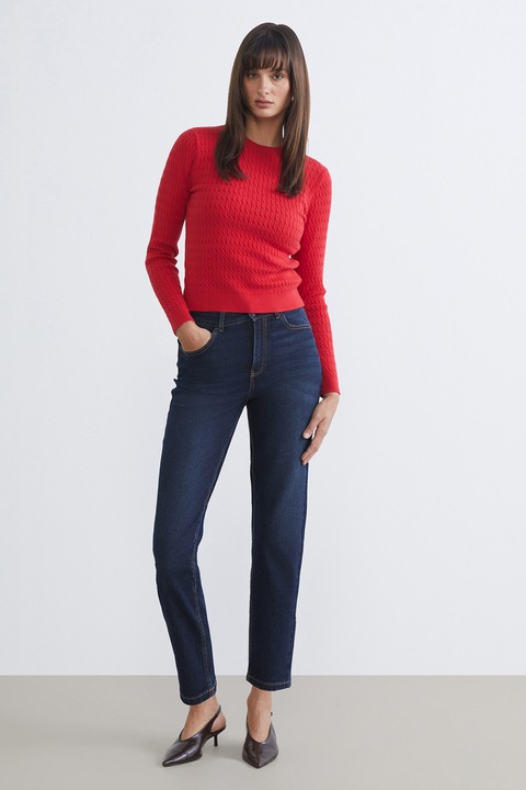 LC WAIKIKI, Blugi mom fit cu talie inalta, Bleumarin