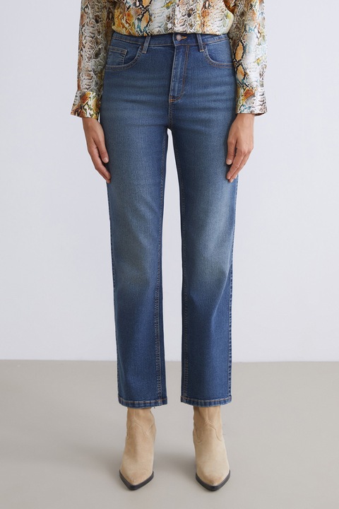 LC WAIKIKI, Blugi crop mom fit, Albastru deschis, 34