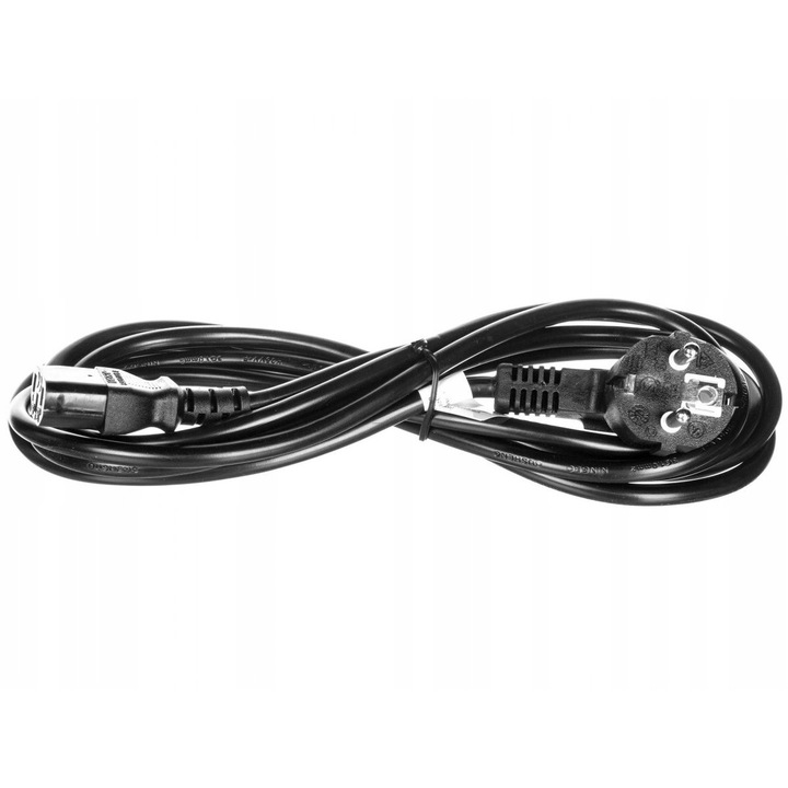 Захранващ кабел Schuko към IEC C13, 3м, черен