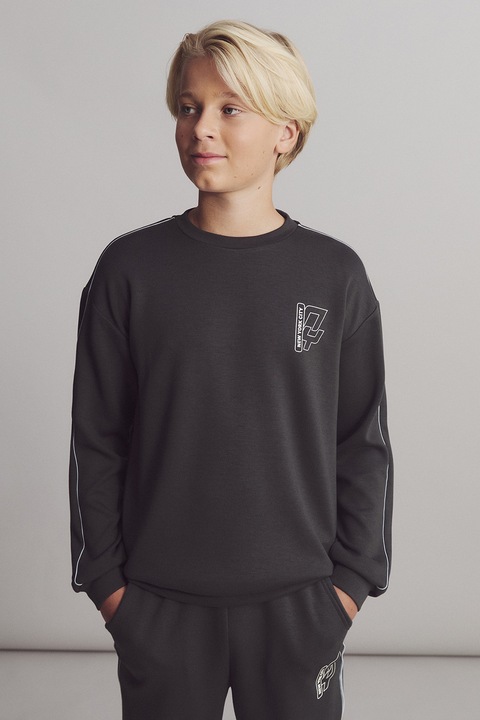 LC WAIKIKI, Bluza de trening cu maneci cazute, Gri antracit