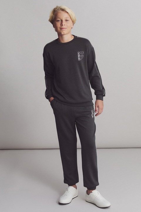 LC WAIKIKI, Bluza de trening cu maneci cazute, Gri antracit