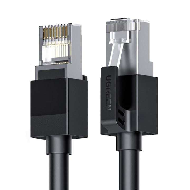 Cablu retea Ugreen Cat6 F/UTP, mufat 2xRJ45, 5Gbps, 250Mhz, Lungime 0.5m, Negru