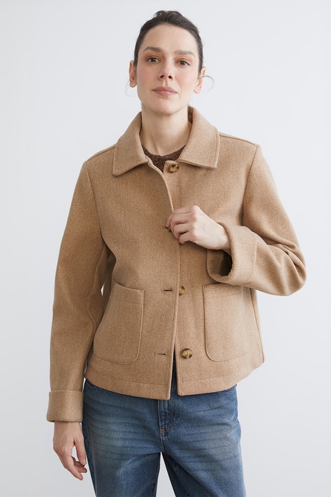 LC WAIKIKI, Palton scurt cu nasturi, Bej, 36