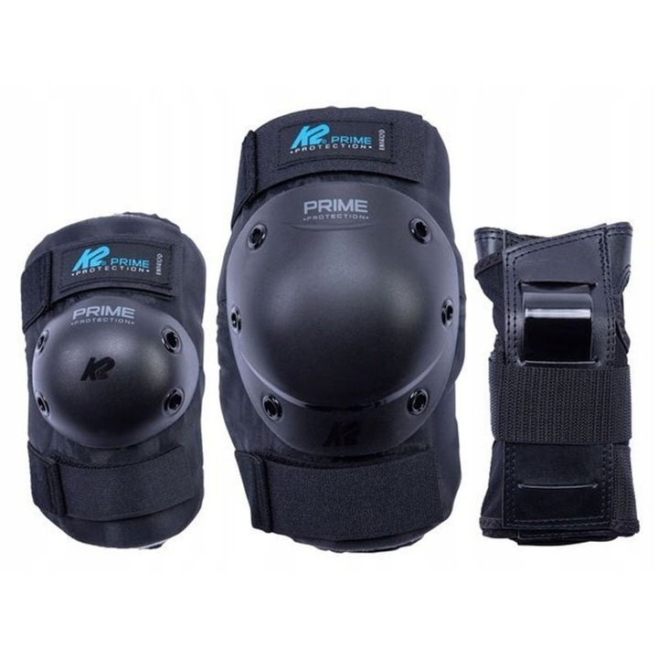 K2 Prime Pad Slim védőfelszerelés szett, női, fekete, XL méret, térdvédő, könyökvédő, csuklóvédő tartozék