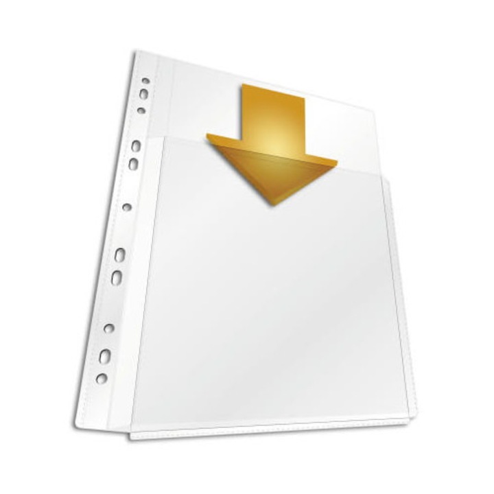 Suport documente Durable A4 Vertical, set 5 bucăți, capacitate 100 pagini, folii PP durabile