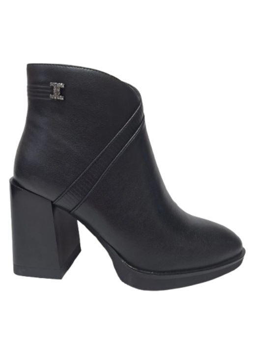 Botine dama piele naturala Angel Blue, Negru