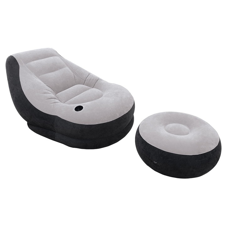 Fotel welurowy INTEX cu suport, 130x99x76cm