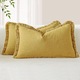 Комплект от 2 калъфки за възглавници с ресни от памук, 50x50 см, декоративни, бохо стил, рустик стил, с удобни пискюли, за диван, спалня, всекидневна, домашен декор, жълти