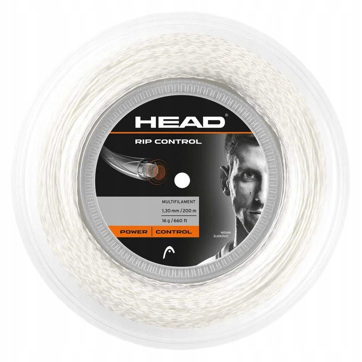 Corda tenis HEAD RIP Control 200m, alb, 1.25mm, multifilament