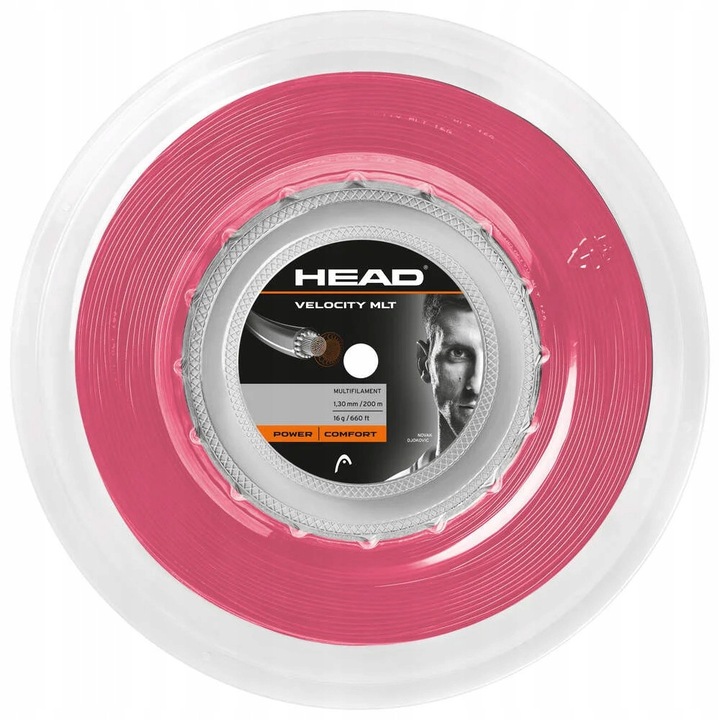 Corzi tenis HEAD Velocity MLT 200m roz, multifilament, putere și control