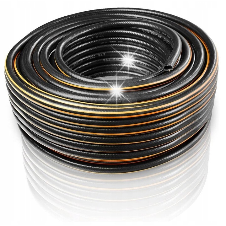 XLT kerti tömlő 3/4", 50m, 3 rétegű, UV-álló, fekete-sárga