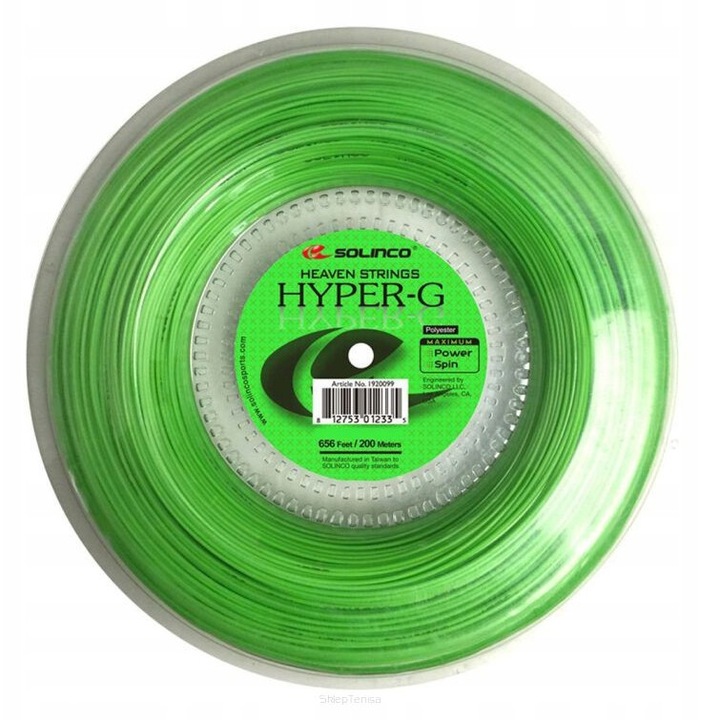 Корда за тенис Solinco Hyper-G, 1.20mm, 12m, зелена