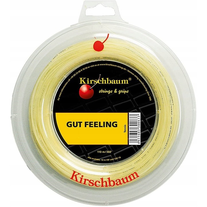 Coardă tenis Kirschbaum Gut Feeling 1, 30mm, set, multifilament, 110m, culoare neutră