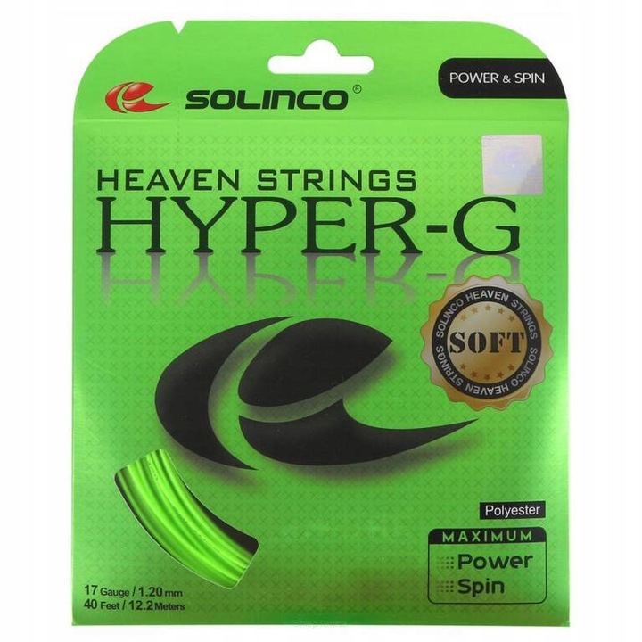Coardă de tenis Solinco Hyper-G Soft 12.2m 1.25mm verde