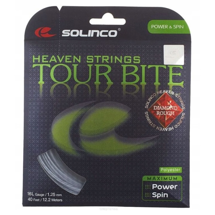 Naciag tennis Solinco Tour Bite Diamond Rough, 1.20 mm, 12m, gri