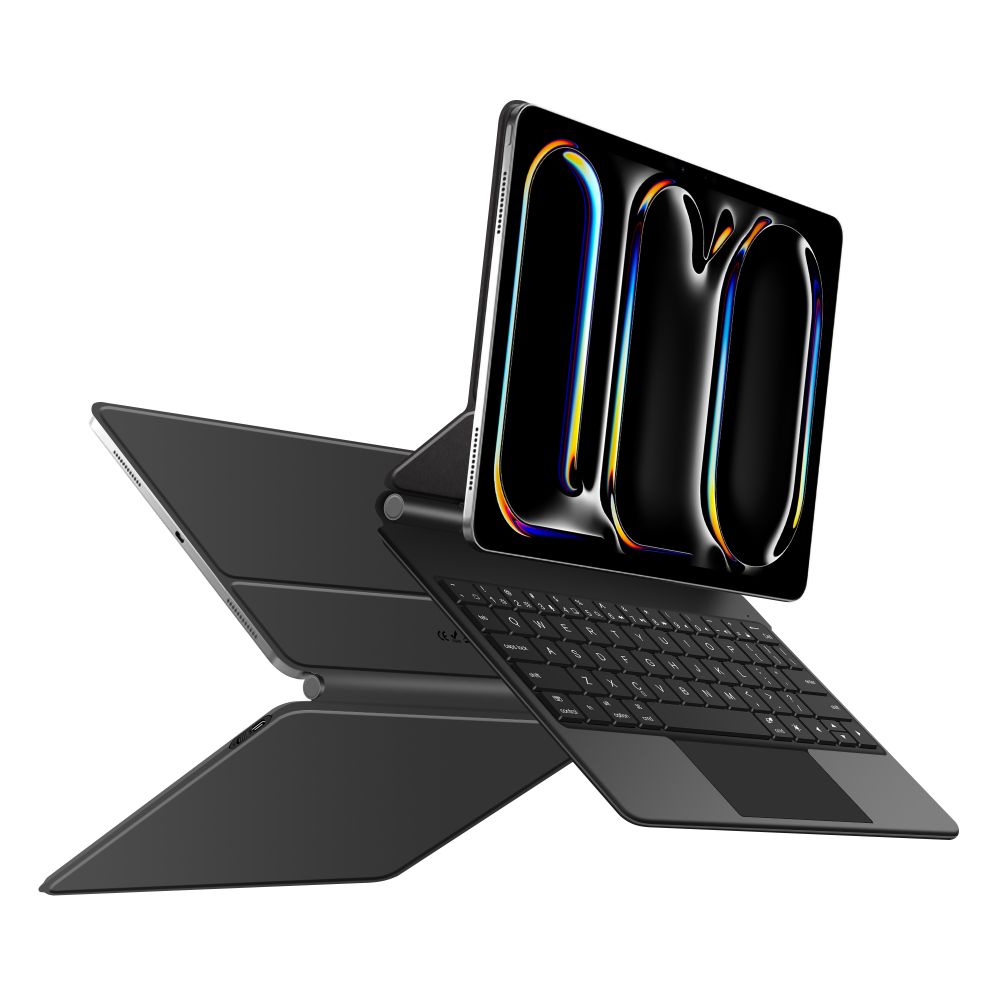 Husa de protectie tableta cu tastatura Tech-Protect Smartcase Magnetic + Keyboard iPad Pro 11" 5 / 6 2024-2025 Negru