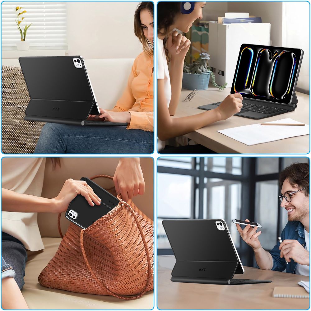 Husa de protectie tableta cu tastatura Tech-Protect Smartcase Magnetic + Keyboard iPad Pro 11" 5 / 6 2024-2025 Negru