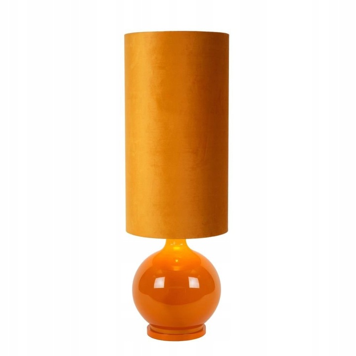 Lampa de podea Lucide ESTERAD, galben-aurie, 100cm inaltime, abajur textil