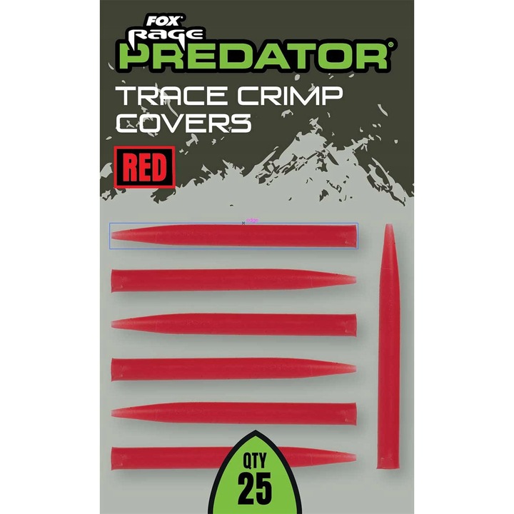 Huse Fox Rage Red Trace Crimp, set 25 buc, conice, roșu