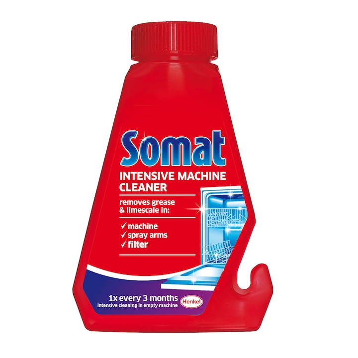 Разтвор за почистване на съдомиялна машина Somat Machine Care 3X Action, 0.25 л
