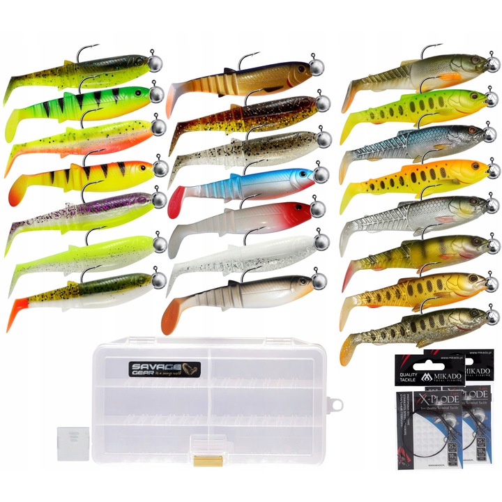 Set 26 Momele Gumate Savage Gear Cannibal 10cm, 22 Momente, 9g, Multicolor