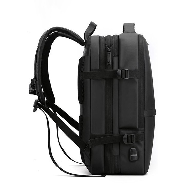 Rucsac de calatorie, rucsac multifunctional, geanta pentru laptop, port USB, material impermeabil, poate gazdui un laptop de 16 inch, Poate fi deschis la 90 de grade pentru a depozita haine si diverse accesorii,45x30x20cm, negru