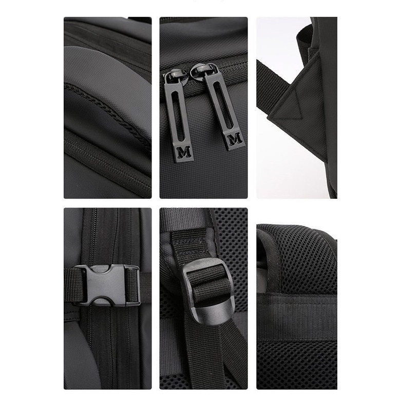 Rucsac de calatorie, rucsac multifunctional, geanta pentru laptop, port USB, material impermeabil, poate gazdui un laptop de 16 inch, Poate fi deschis la 90 de grade pentru a depozita haine si diverse accesorii,45x30x20cm, negru