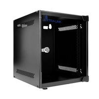 Dulap rack montat pe perete Extralink Lite 6U 10 inch 280x310 mm negru, carcasa metalica compacta, usa frontala securizata, ideal pentru echipamente retea si telecomunicatii, instalare usoara