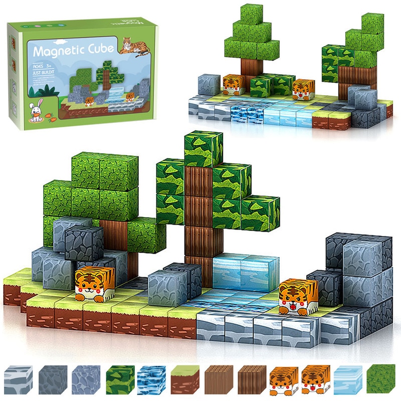 Set constructie 87 piese, Minecraft 4 in 1, tip Lego, Multicolor