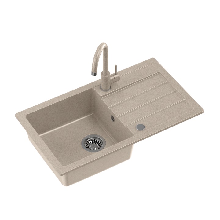 Chiuveta Quadron Jerry 111 Bej Granit 77x14x17,5 cm Baterie Kate Cos, Dop