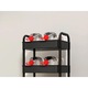 Raft Mobil pentru baie/bucatarie, 73 x 37.5 x 25.5 cm, 3 polite, 4 carlige, ABS, culoare Negru