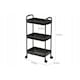 Raft Mobil pentru baie/bucatarie, 73 x 37.5 x 25.5 cm, 3 polite, 4 carlige, ABS, culoare Negru