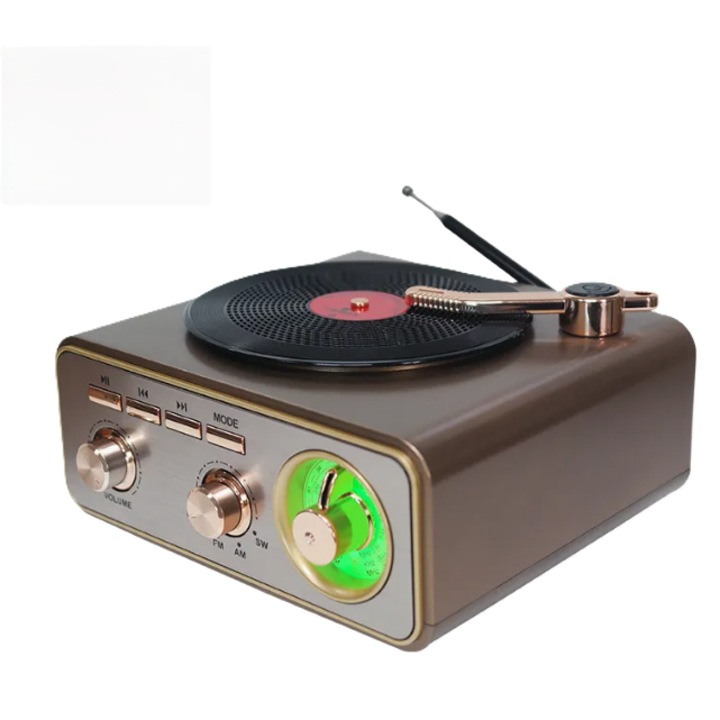 Boxa portabila Bluethoot, cu radio, FM/AM/SW 3 benzi, design Pickup vintage, USB, card memorie, TF card, AUX