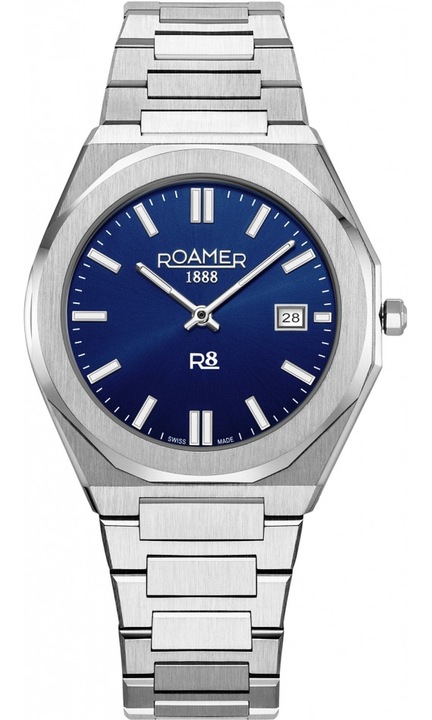 Ceas barbati Roamer, 972980 41 45 20, clasic, bleumarin, otel