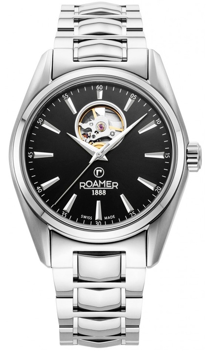 Ceas bărbați Roamer 984985 41 85 20, mecanism automatic, otel, cadran negru