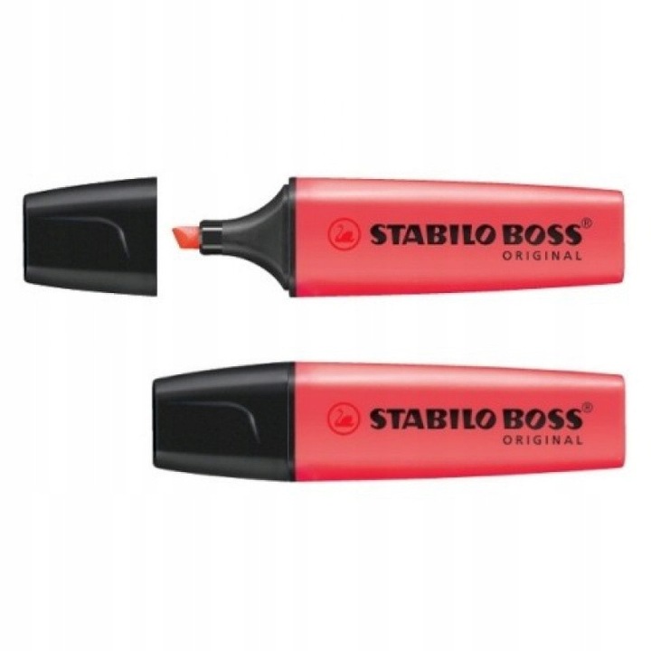 Текстов маркер Stabilo Boss Original, червен, 2-5 мм