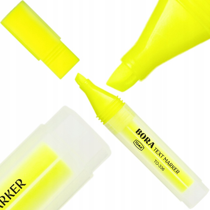 Marker text Toma TO-336, galben fluorescent, triunghiular, 1-5 mm