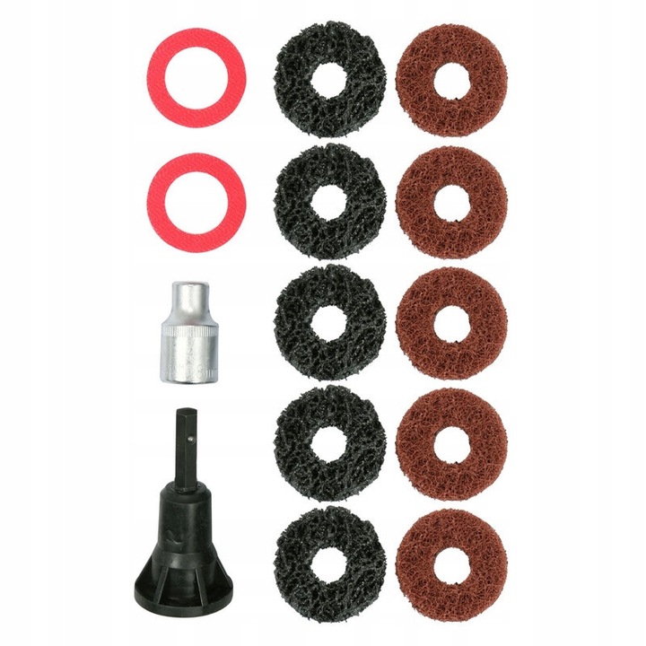 Set curățare butuci și șuruburi Yato 14 piese nylon armat, discuri abrazive interschimbabile, metal
