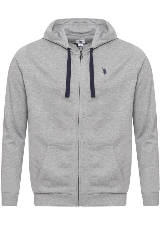 Мъжки суичър, U.S. Polo Assn., с качулка, сив, памук