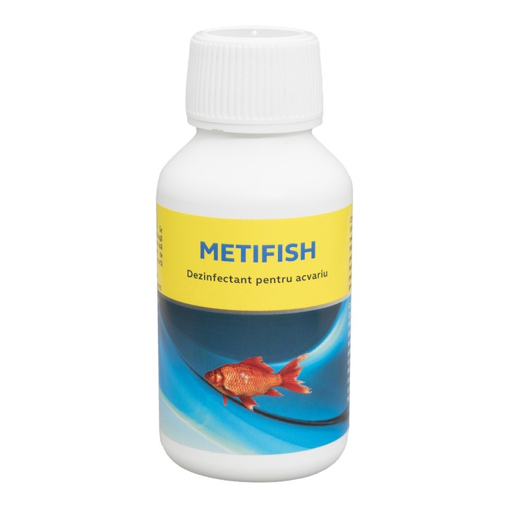 Metifish 100 ml, solutie pentru acvaristica, efect bacteriostatic, anti-protozoar, transparent, set de 100 ml