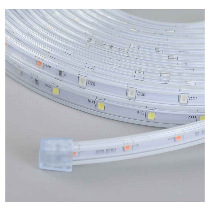 Bandă LED, OVS, 10m, alb rece, fir gros