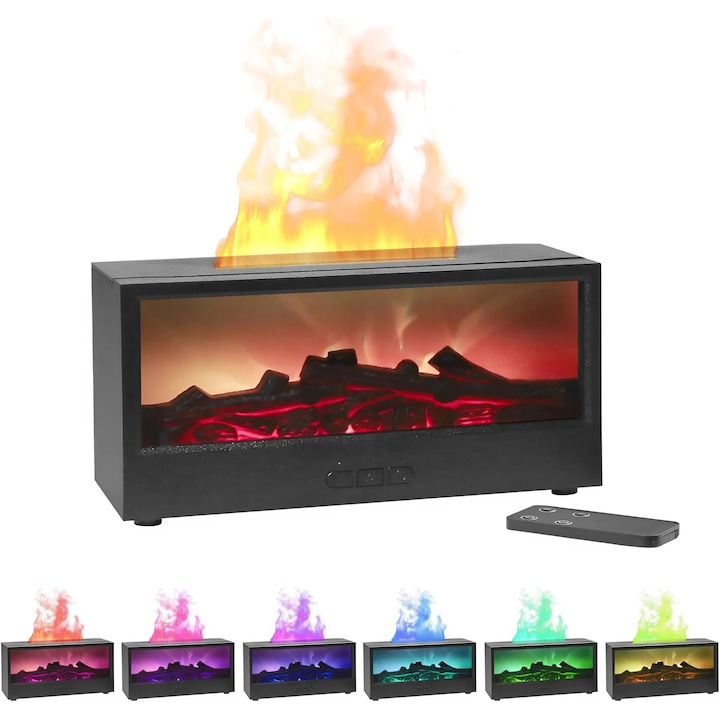 Umidificator cu difuzor de uleiuri esentiale si Ultrasunete, echipat cu boxa Bluetooth pentru redarea muzicii, lumina LED, cu aspect de plante naturale verzi