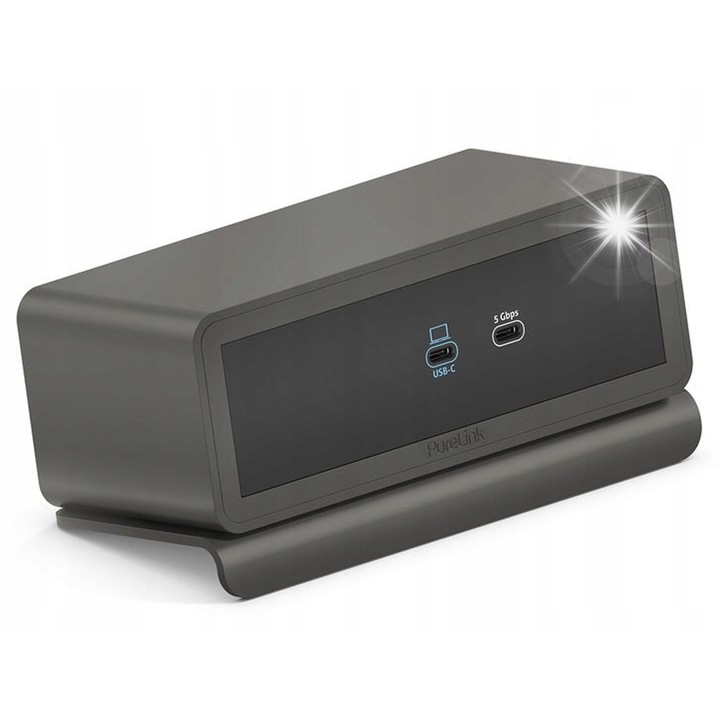 Statie de docare USB-C PureLink Mediahub2 M2-ENC07-9942, 2 x HDMI, 2 x USB-A, gri, 65x177.6x80mm